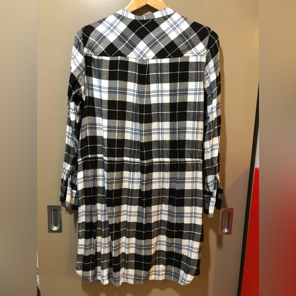 Gap Flannel Stand Collar Long Sleeve Dress - Picture 2 of 5
